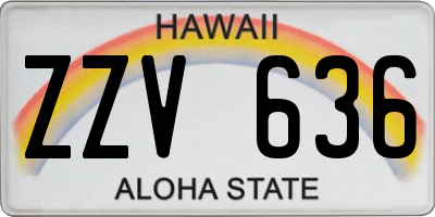 HI license plate ZZV636