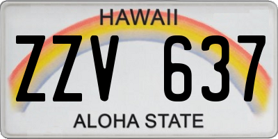 HI license plate ZZV637