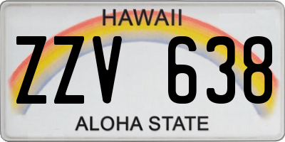 HI license plate ZZV638