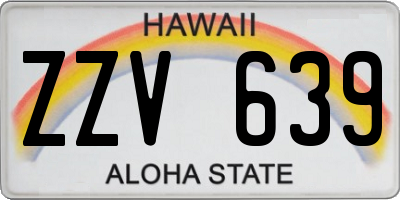 HI license plate ZZV639