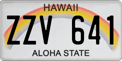 HI license plate ZZV641