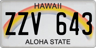 HI license plate ZZV643