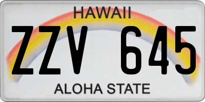 HI license plate ZZV645