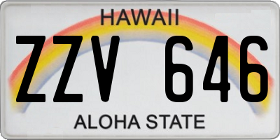 HI license plate ZZV646