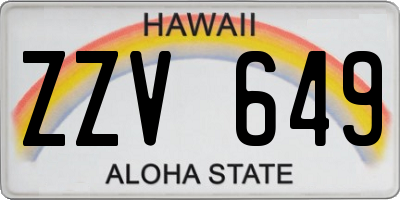 HI license plate ZZV649