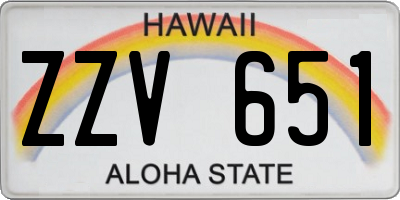 HI license plate ZZV651