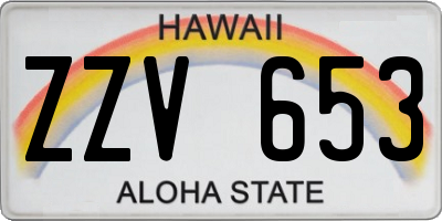 HI license plate ZZV653