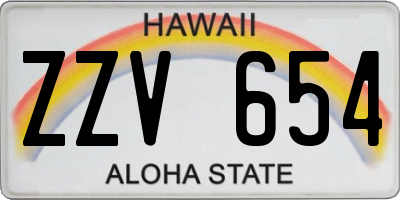 HI license plate ZZV654