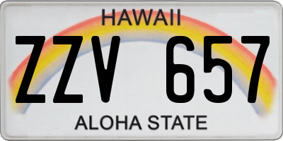 HI license plate ZZV657