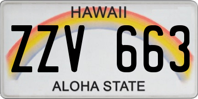 HI license plate ZZV663