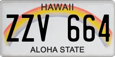 HI license plate ZZV664