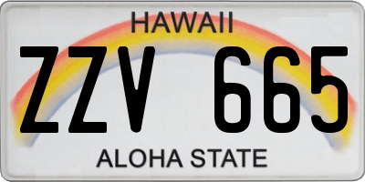 HI license plate ZZV665