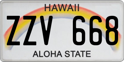 HI license plate ZZV668