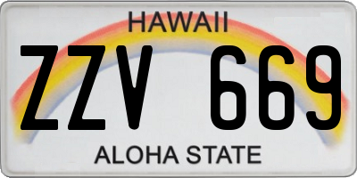 HI license plate ZZV669