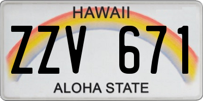 HI license plate ZZV671