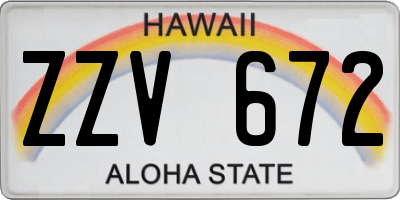 HI license plate ZZV672