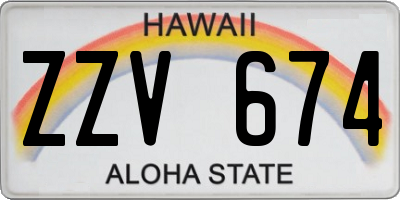 HI license plate ZZV674