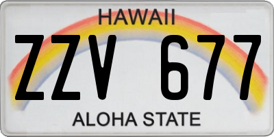 HI license plate ZZV677