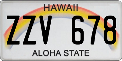 HI license plate ZZV678