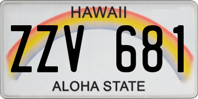 HI license plate ZZV681