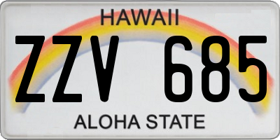 HI license plate ZZV685