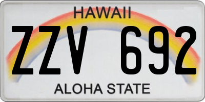 HI license plate ZZV692