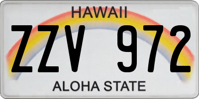 HI license plate ZZV972