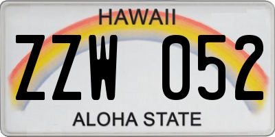 HI license plate ZZW052