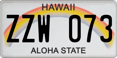 HI license plate ZZW073