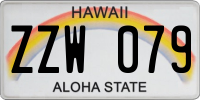 HI license plate ZZW079