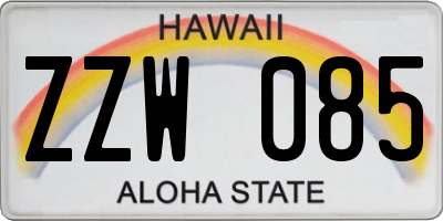 HI license plate ZZW085