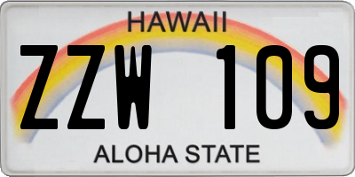 HI license plate ZZW109