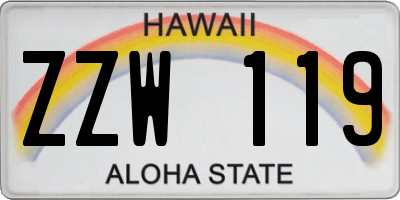 HI license plate ZZW119