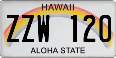 HI license plate ZZW120