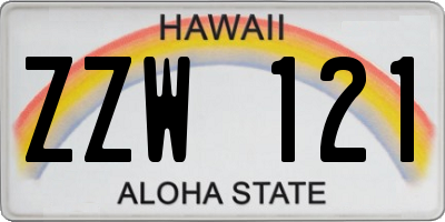 HI license plate ZZW121