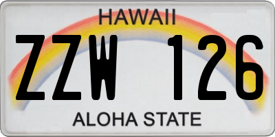 HI license plate ZZW126