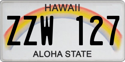 HI license plate ZZW127