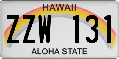 HI license plate ZZW131