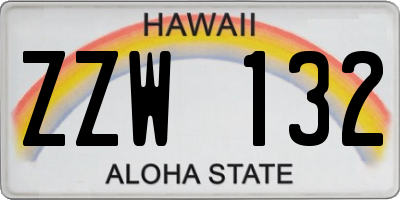 HI license plate ZZW132