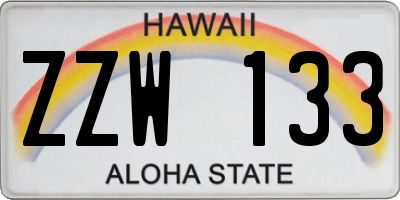 HI license plate ZZW133