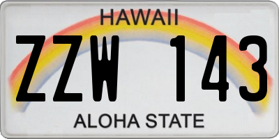 HI license plate ZZW143