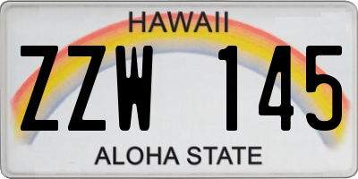 HI license plate ZZW145