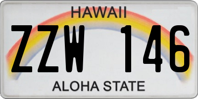 HI license plate ZZW146