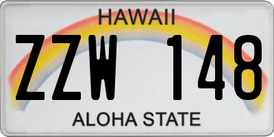 HI license plate ZZW148