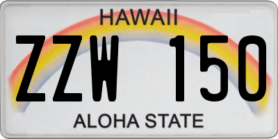 HI license plate ZZW150