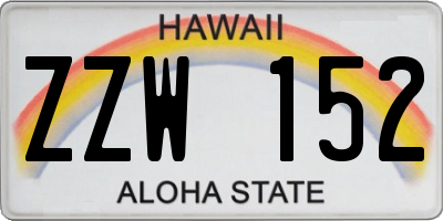 HI license plate ZZW152