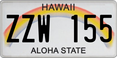 HI license plate ZZW155