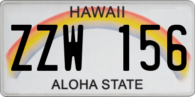 HI license plate ZZW156