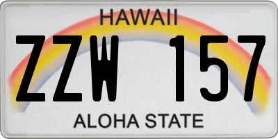 HI license plate ZZW157