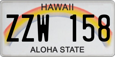 HI license plate ZZW158